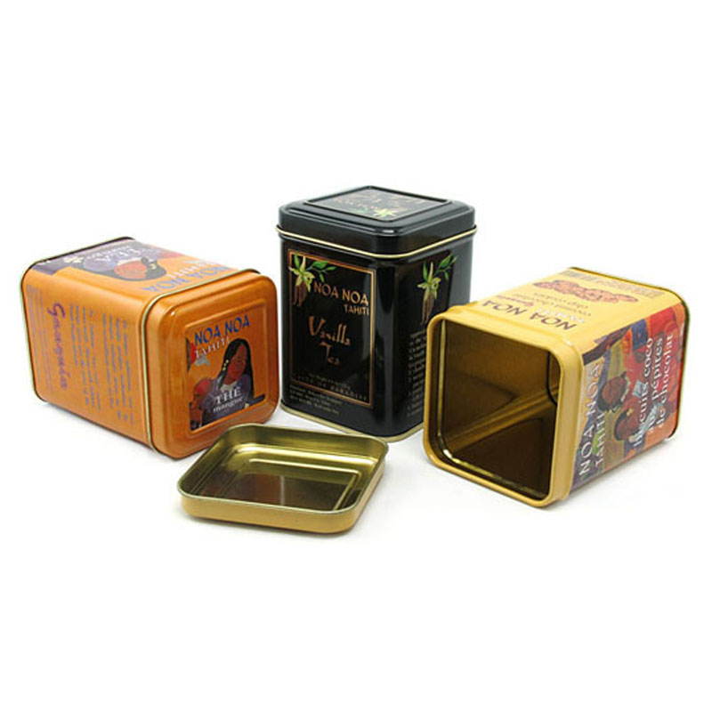 Square coffee tin container 